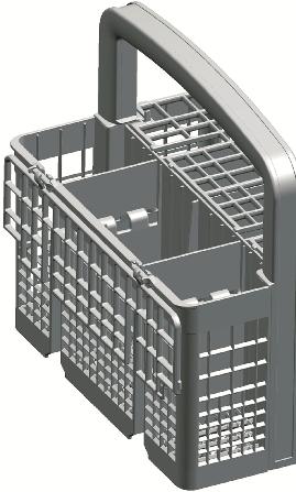 Jelikož lze košem na příbory hýbat (A, B), můžete vytvořit více prostoru při
