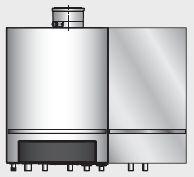 Vybavení (65-100 ) Hmotnost / kg ALUplus - výměník tepla z vysoce kvalitní slitiny hliníku a křemíku možnost integrovat regulátor Logamatic RC5 45 45 48 48 70 70 70-15 Nástěnný plynový kondenzační