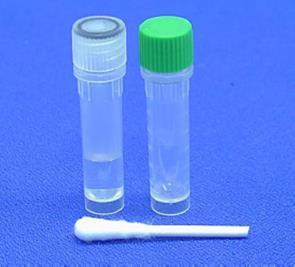 HemoCheck-S Chemická reakce založena na peroxidázové aktivitě hemoglobinu v krvi katalyzující oxidaci chromogenu (TMB) za přítomnosti peroxidu vodíku a tím vznikajících barevných