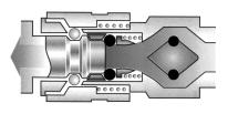 (válcový) Jmenovitá světlost: 2,7 mm, 5 mm, 7,2 mm, 7,4 mm, 10 mm Vnitřní světlost hadice: 3, 4, 5, 6, 8, 10, 13 Materiál:* těleso: niklovaná mosaz, objímka: niklovaná mosaz (série 20-21-26),