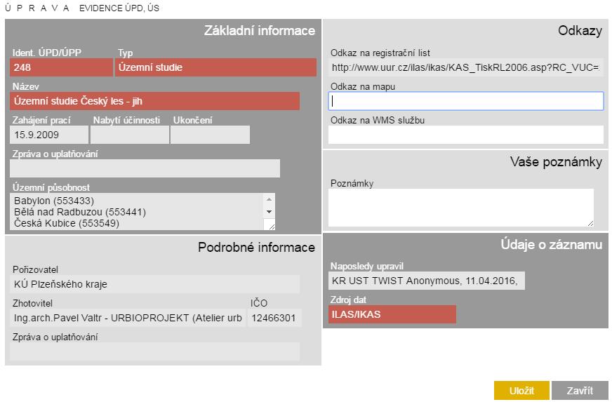 br. Mžnsti editace v aplikaci Evidence ÚAD, ÚS Aplikace umžňuje exprtvat vybrané záznamy s vybranými atributy přes iknu. 2.2.2 Pskytvatelé ÚAP Aplikace služí k evidvání pskytvatelů ÚAP. br.