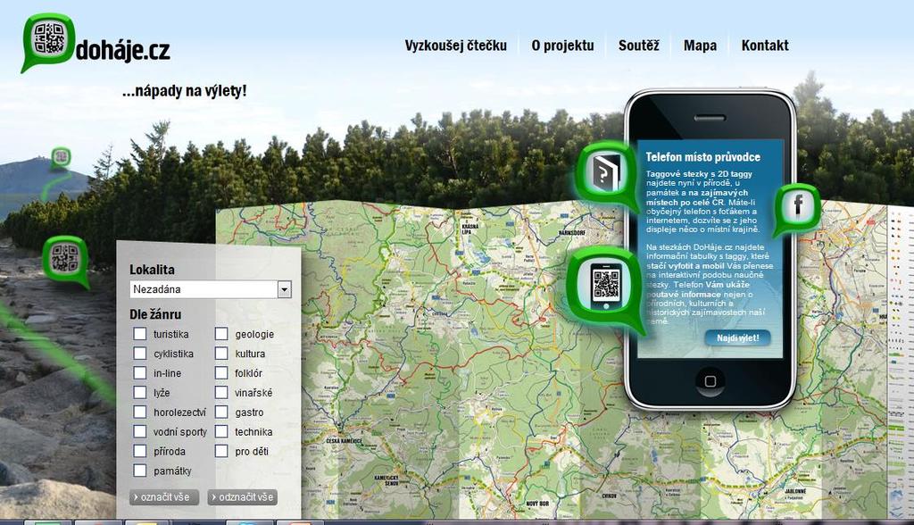 Webový portál stezek do mobilu