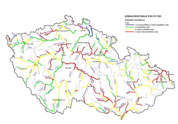 a II. neznečištěná a mírně znečištěná voda III.