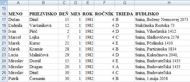 najprv podľa mesiaca a potom podľa roku rastúco Samotné nastavenie urobíme takto: 1.