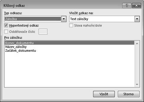 3. Označte záložku, na kterou chcete přesunout kurzor. 4. Stiskněte tlačítko Přejít na. 9.5.4 Odstranění záložky Nechcete-li již záložku používat, můžete ji odstranit. 1.