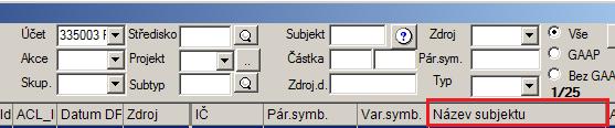 Verze 1.8.73.8 Účetnictví - Hlavní kniha Do modulu doplněn sloupec Název subjektu (do všech tří náhledů v Hlavní knize).