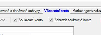 Verze 1.8.72.0 Věrnostní konto Přidány dva nové parametry (checkbox) Soukromé konto a Zobrazit soukromé konto u klienta.