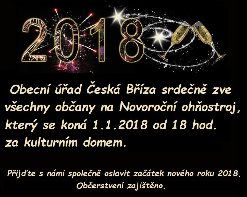 Do nového roku 2018 přejeme všem hodně štěstí a pevné zdraví a