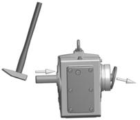 6: Převodovka, upevněná pomocí upevňovacího prvku na hřídel bez osazení Demontáž převodovky na hřídeli s osazením lze provést např.