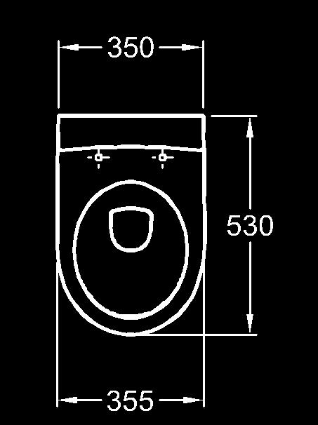 WC Geberit 152.441.46.1 (d = 90 mm). 204060000 KeraTect 204060600 Závesné WC s hlbokým splachovaním, 6 l vr.