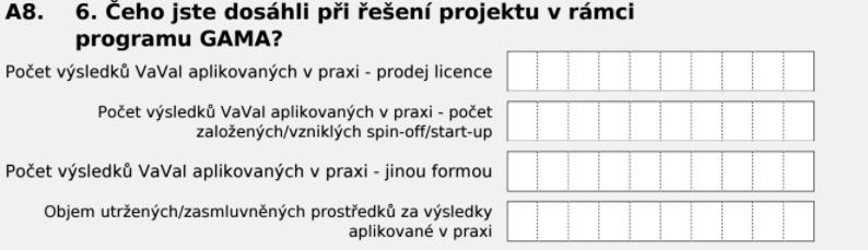 Návrh na sběr dat k jejich zajištění pro vyhodnocení počtu výsledků výzkumu, vývoje a inovací aplikovaných v praxi Pro účely ex-post hodnocení GAMA by bylo vhodné vytvořit návrh sběru dat, které by