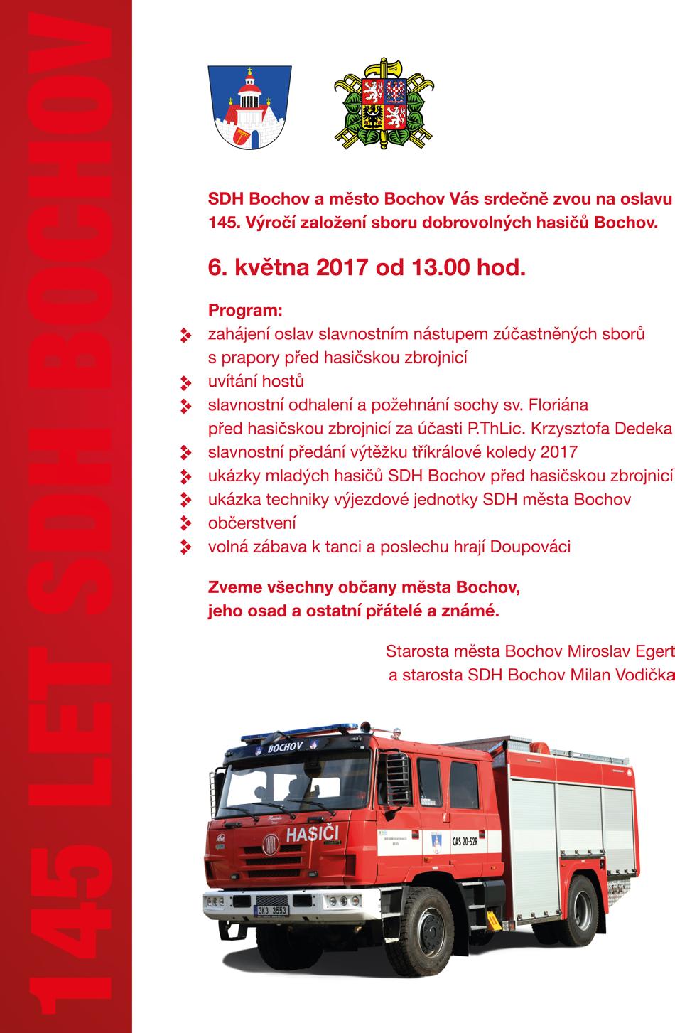 16 BOCHOVSKÝ ZPRAVODAJ Toto číslo vyšlo dne 21. března 2017 nákladem 650 výtisků. Vydává MěÚ Bochov. Sazba, grafika a tisk MěÚ Bochov.
