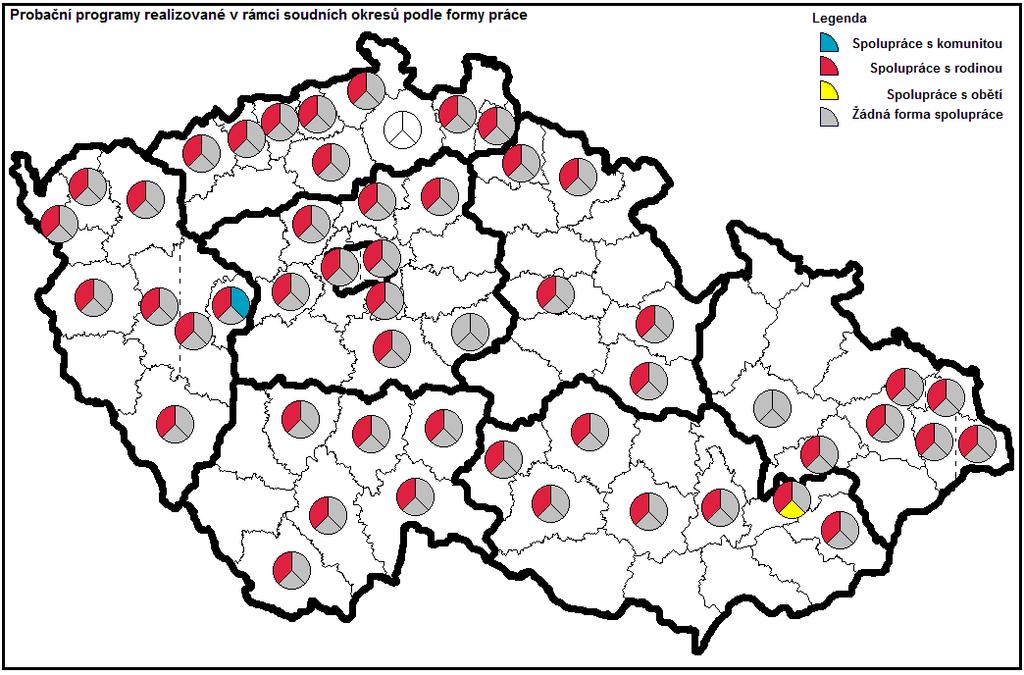 Obr. 11 - Forma práce (spolupráce) s klienty v probačních programech v soudních okresech v roce 2014 Součástí MRAPP byl také podrobný popis systému metod spolupráce s rodinou klienta, obětí a