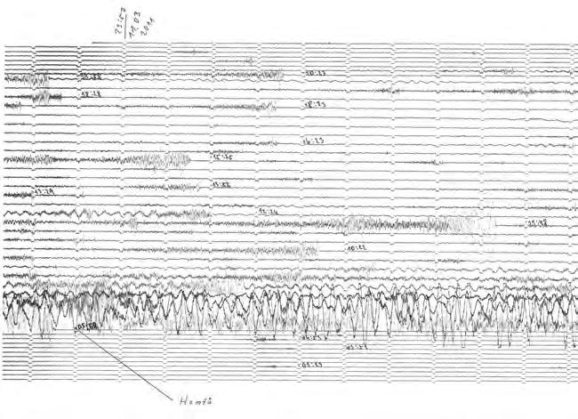 44 Průběh seismického jevu způsobeného pokusným jaderným