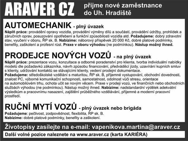 K2017/435 Přijmeme pracovníka na pozici: Provozní manažer pro region Morava. Nabízíme: služ.