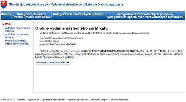 3. Vydania následného certifikátu neplatného certifikátu Kapitola popisuje kroky, ktorými prejde registrovaný používateľ pri procese vydania následného certifikátu pokiaľ platnosť jeho aktuálneho