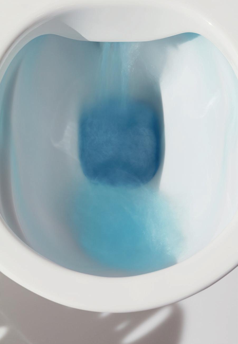 KLOZET SE SPRŠKOU BEZ OPLACHOVÉHO KRUHU, S PO- VRCHOVÝM ZUŠLECHTĚNÍM KERAMIKY LCC SHOWER WC RIMLESS WITH CERAMIC SURFACE REFINEMENT LCC ZUŠLECHTĚNÍ POVRCHU A ŽÁDNÝ SPLACHOVACÍ KRUH Inovativní