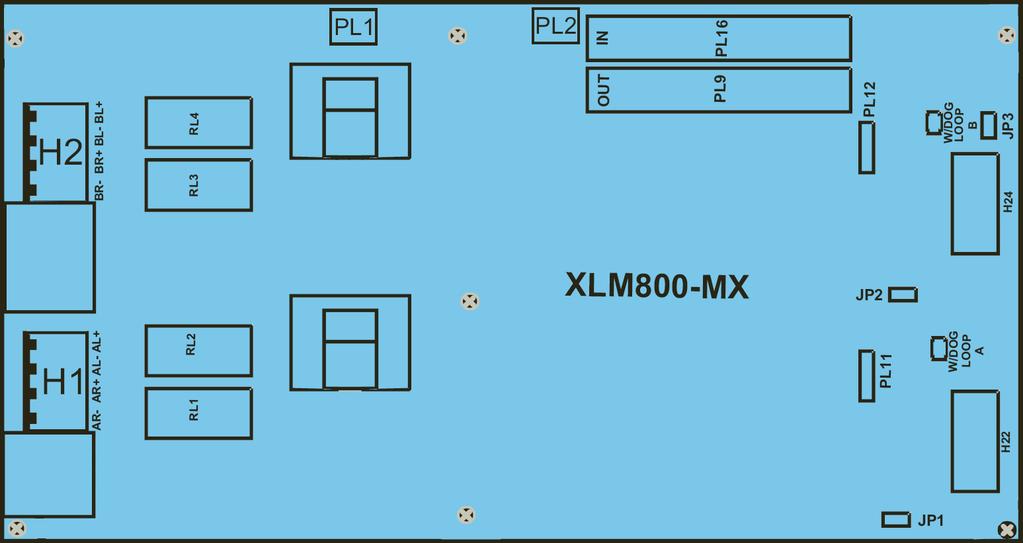 PL1 na další desce XLM800 PL16 na další desce XLM800 PL5 na FIM802 Konektor PL9 na FIM802 Obr.