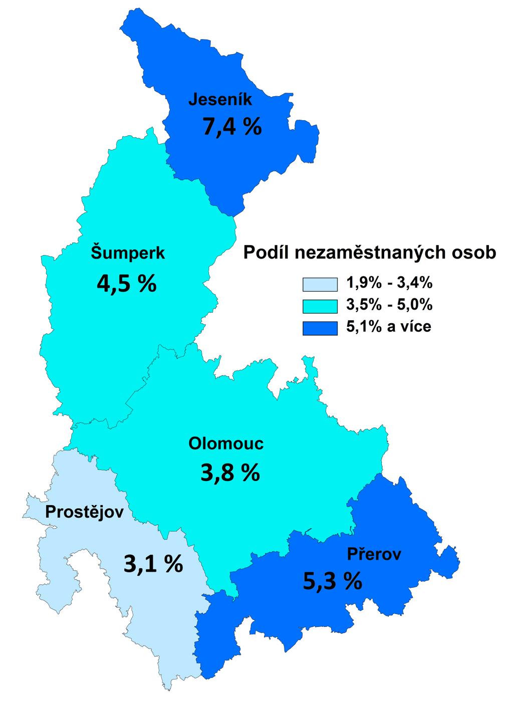 3. MAPA - Podíl nezaměstnaných