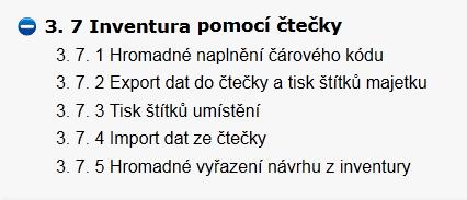 3. Činnosti v aplikaci ESO9 Inventury majetku pomocí čteček čárových kódů aplikaci ESO9 Start řeší činnosti 3.