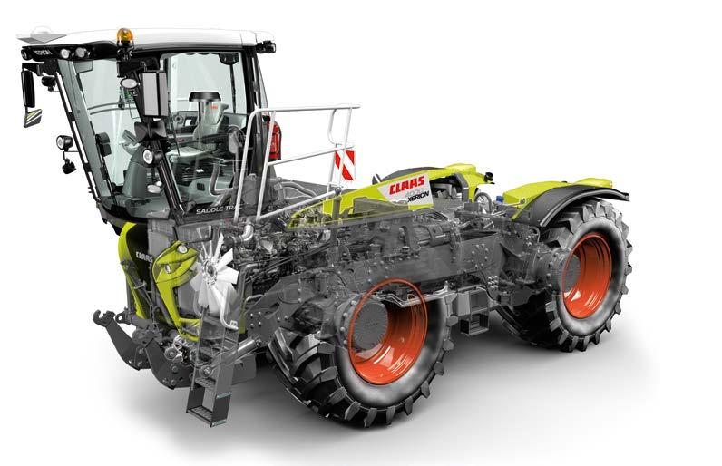 XERION 4000 SADDLE TRAC XERION 4000 SADDLE TRAC. Nosič nástaveb. U koncepce SADDLE TRAC se kabina nachází nad přední nápravou.