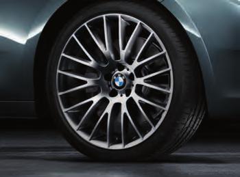 BMW ZK MKL CZE S T / '' kola z lehké slitiny Cross-spoke Vysoce kvalitní " kola z lehké slitiny pro BMW řady Gran Turismo v barvě Ferric Grey mají viditelné šrouby kol.