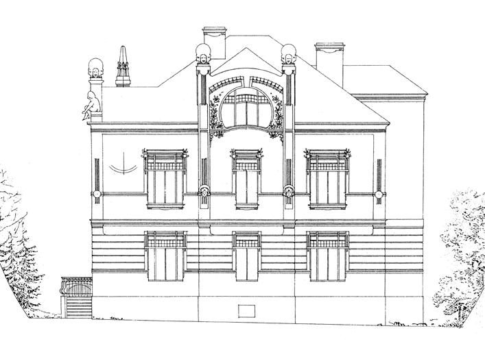 Obr. 10. Praha 5-Smíchov, čp. 1036, 1037, Švédská 17, 19. Detail zbořeného domu, Miroslav Stöhr, 1902 (foto autor, 80. léta 20. století). 50 Čp.