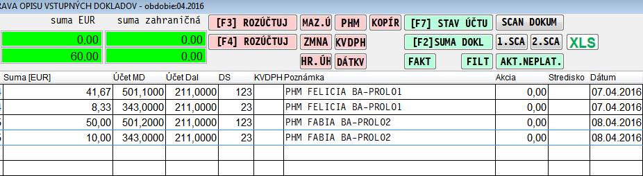 Zmena poradia a vzhľadu funkčných tlačidiel v denníku a nové funkcie Zmena poradia a vzhľadu funkčných tlačidiel v denníku V účtovnom denníku sme zmenili poradie funkčných tlačidiel a ich farbu podľa