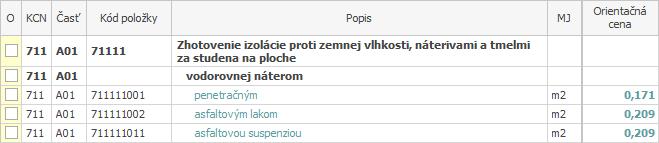 Otvorí sa okno Zápis konštrukcie do rozpočtu.