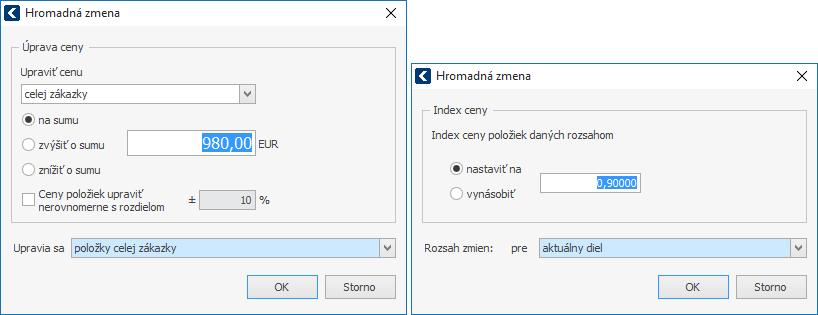 28 PRÍRUČKA K DEMOVERZII STAVEBNÉHO PROGRAMU CENKROS 4 Položky rozpočtu nemusíte upravovať len po jednom, ale môžete ich upravovať aj viaceré naraz pomocou rôznych hromadných zmien. Napr.