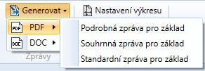 Syntetické zprávy Ve verzi 2018, jsou implementovány kromě podrobné a