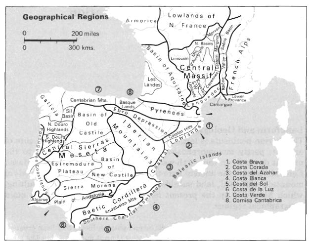 Obr. 2 Vymezení Mediteránu pomocí pěstování olivy Obr.