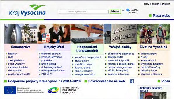 17. VZTAHY S VEŘEJNOSTÍ Internetové stránky Kraje Vysočina www.kr-vysocina.
