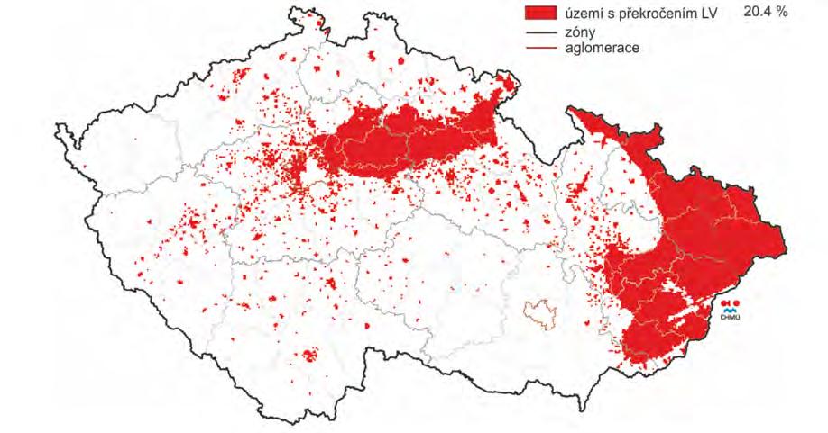 V roce 2016 bylo jako tyto oblasti vymezeno 25,9 % území ČR, kde žije přibližně 55,7 % obyvatel.