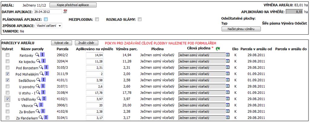 Kapitola č. 6 - Aplikace hnojiv a přípravků na ochranu rostlin 6.