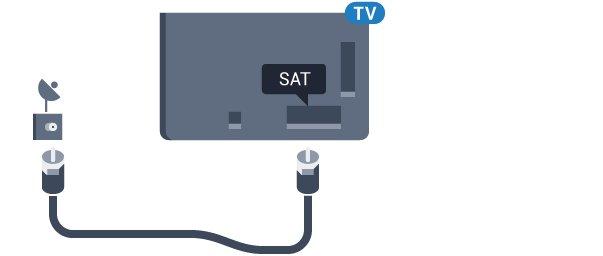 Pro modely řady 5362 2.6 Satelitní anténa Připojte satelitní konektor typu F k satelitnímu konektoru SAT na zadní straně televizoru.