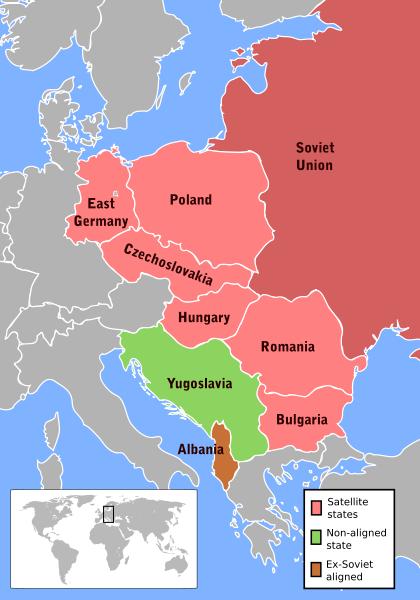Východní blok Albánie (Albánská lidová republika); do roku 196 Bulharsko (Bulharská lidová republika) Československo (Československá socialistická republika) Maďarsko (Maďarská lidová republika)