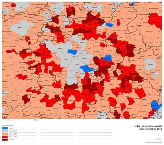 Územně analytické podklady IPR vývoj obyvatel Na prstenci okolo hranic města dvojnásobek