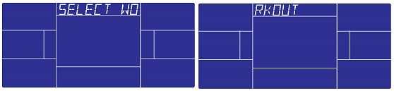 4. V pohotovostním režimu se na displeji se zobrazí nápis SELECT WORKOUT (zvolení typu cvičení), po stisknutí tlačítka MODE/ENTER vstoupíte do nastavení programu.