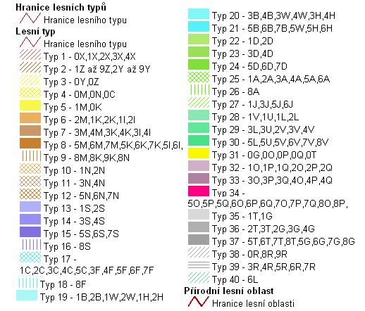 34 Legenda: Trasa vedení prochází lesními typy 4P4, OG9, OP2, OK8, OG1, OG9 a OK8.