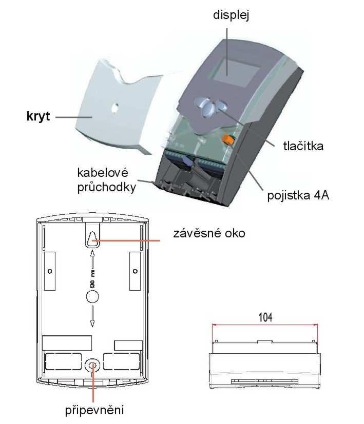 1. Instalace 1.1 Montáž Před otevřením přístroje vždy nejprve odpojte el. napětí. Přístroj musí být umístěn v suchém interiéru.