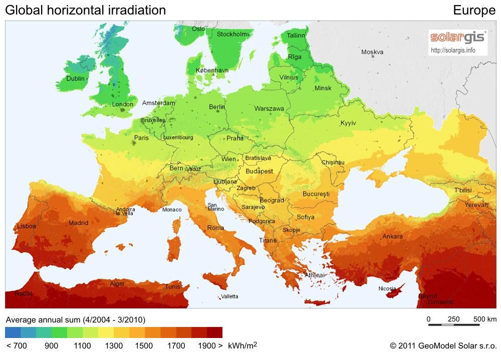 Dávka globálního solárního ozáření 15 Solární záření Přímé solární ozáření G b (W/m 2 ) přímé záření na jednotku plochy bez rozptylu v atmosféře Intenzita záření velmi závislá na směru dopadu paprsků