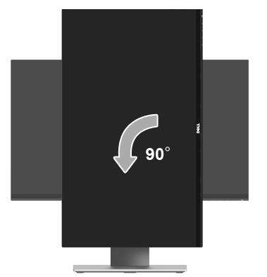 Otočit proti směru hodinových ručiček POZNÁMKA: Pro použití funkce Otočení zobrazení (na šířku nebo na výšku) u vašeho počítače Dell je vyžadován aktualizovaný grafický ovladač, který není dodáván k