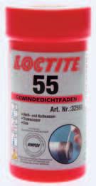 Výrobce/typ Obsah Použití LC55-50 Loctite 55 50 m jemné a hrubé závity o 4" LC55-150 Loctite 55 150 m jemné a hrubé závity o 4" Závitová epia tekuté prostřeky pro perfektní utěsnění závitů originání