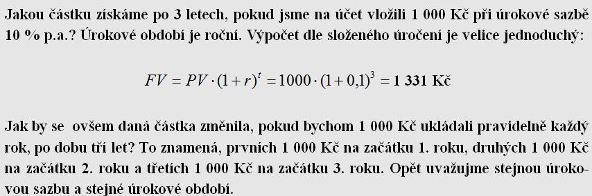 Budoucí hodnota anuity FV PV (1 r) t 1000 (1