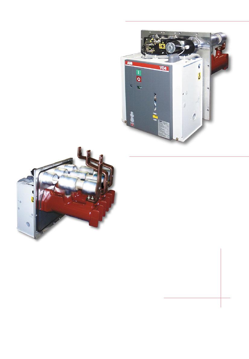 Vypína VD4 X Horizontální uspo ádání pól vypína e Pohon mimo prostor plynu Póly a mechanismus propojeny plynot sn mi pr chodkami Dodate né uzem ovací funkce v kombinaci s 3 polohov m spína em 3