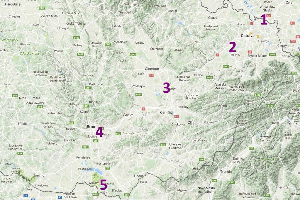 V případě Jihomoravského kraje je velmi významný dálkový transport ze severovýchodních směrů (viz. předchozí kapitola). Následující Obr.