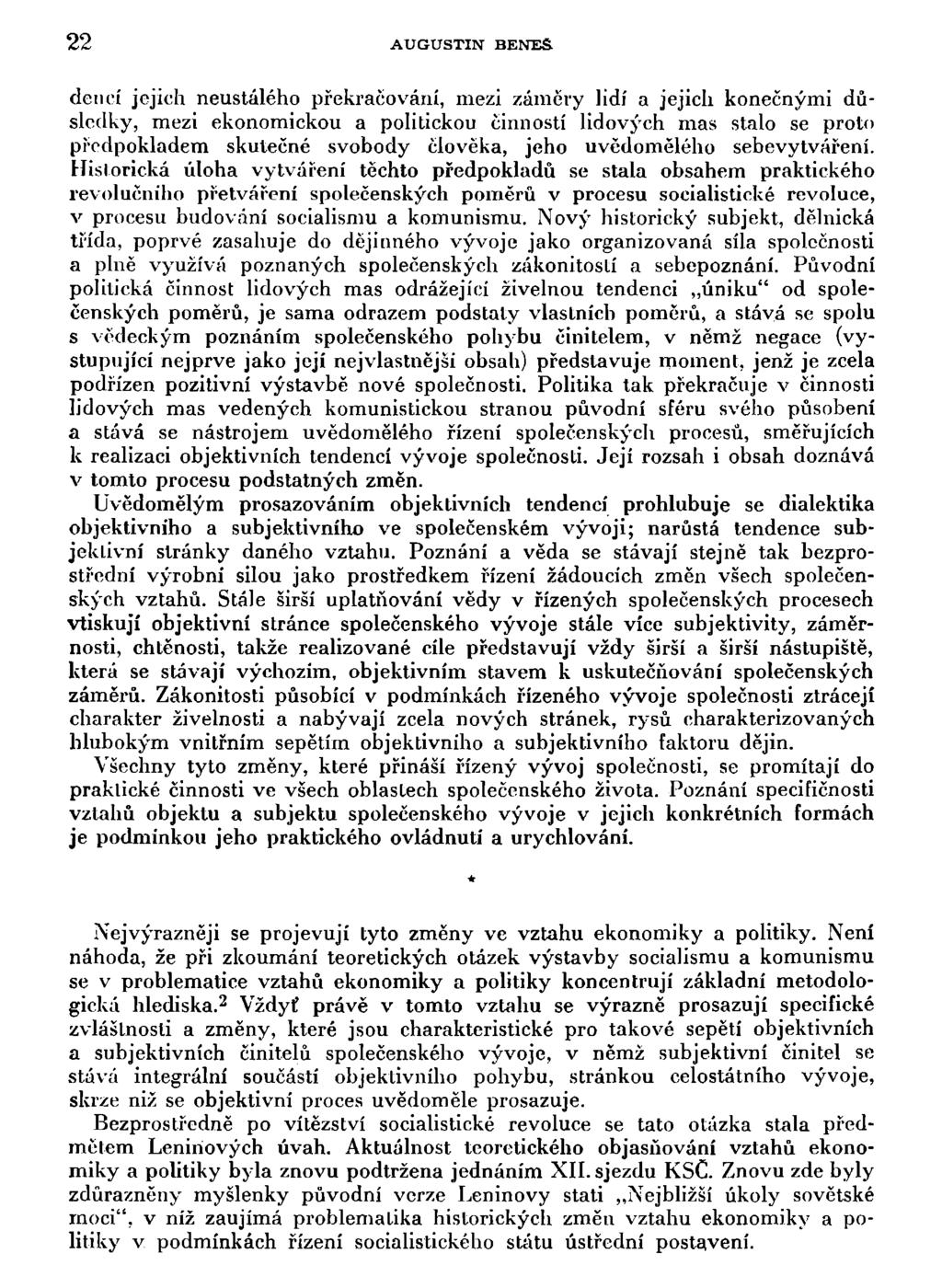 22 AUGUSTIN BENEŠ.