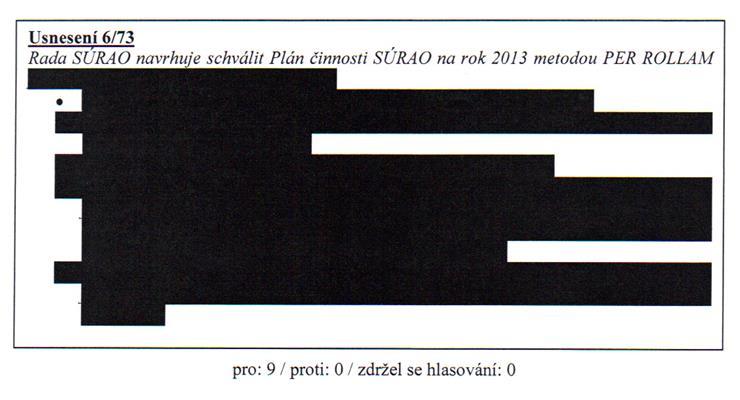 Deklarovaná transparentnost státu v praxi Rada SÚRAO je orgánem veřejné kontroly nad ní a