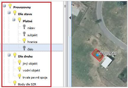 Obrázek 61 Vrstva "Provozovny" Provozovnou se rozumí jednotka evidovaná v rámci daného subjektu a jsou k ní registrovány příslušným orgánem určité činnosti.